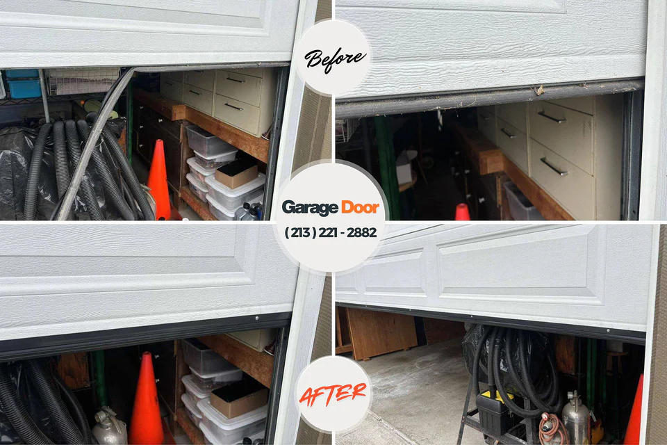 Before and after: garage door installation Mexico Beach, FL